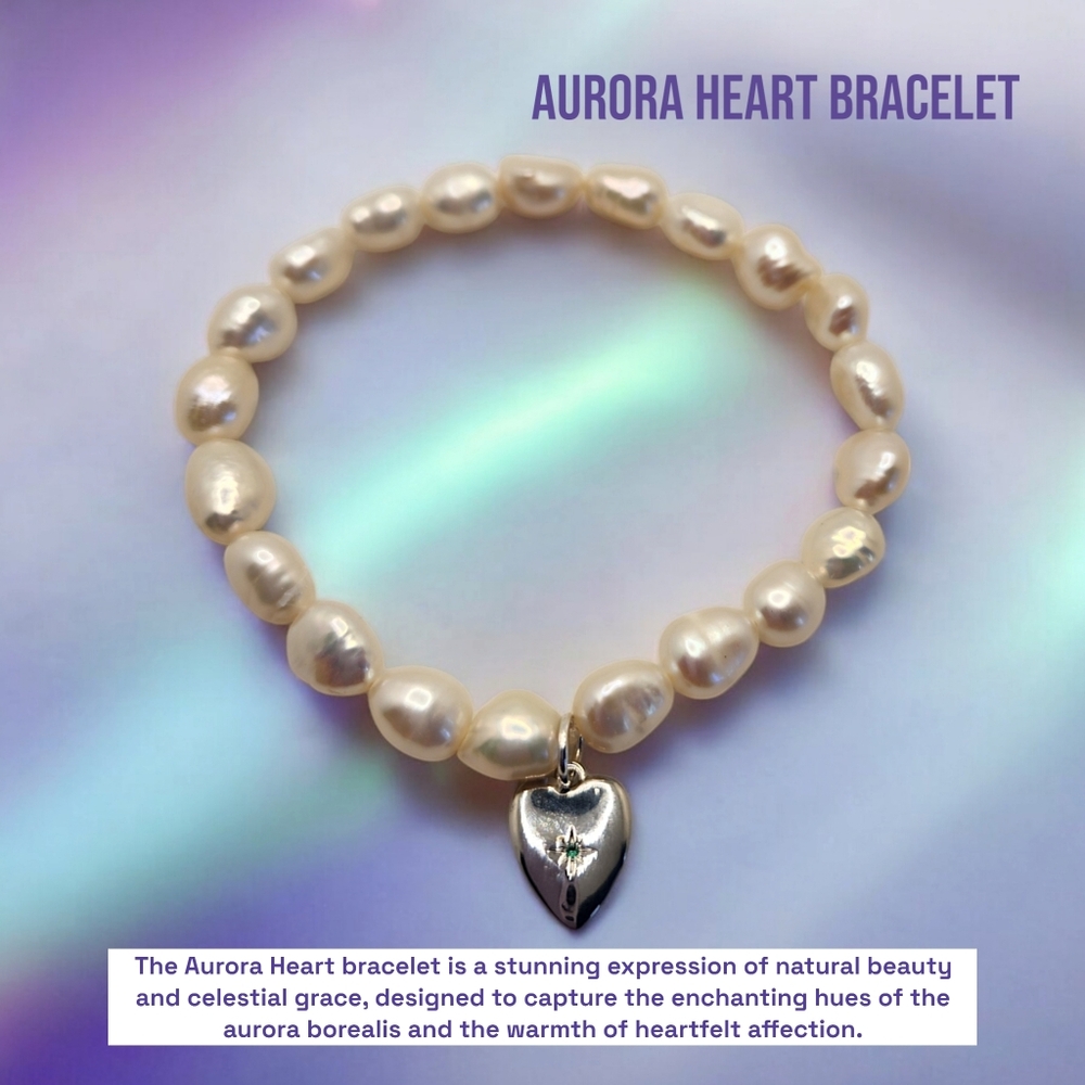 Freshwater Pearl Bracelet with Heart charm